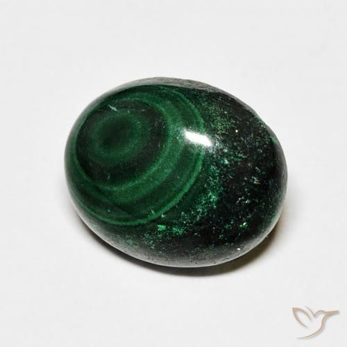 Malachite Verde scuro naturale da 6.86 ct, Ovale, Opaco