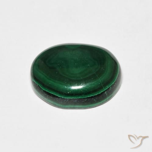 Malachite Verde Pino naturale da 6.18 ct, Ovale, Opaco