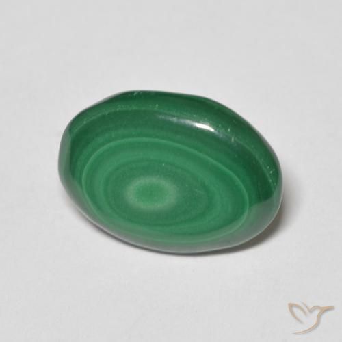 Malachite Verde medio naturale da 4.84 ct, Ovale, Opaco