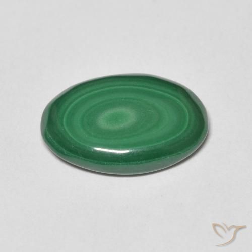 Malachite Verde medio naturale da 4.84 ct, Ovale, Opaco