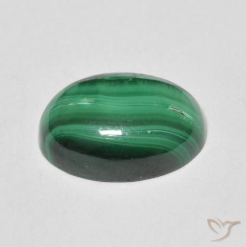 Malachite Verde medio naturale da 7.31 ct, Ovale, Opaco