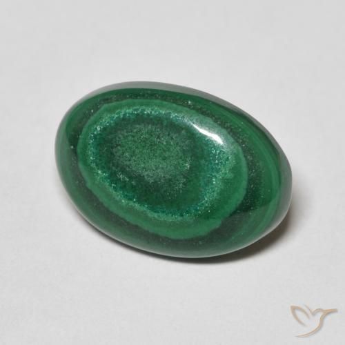 Malachite Verde medio naturale da 6.22 ct, Ovale, Opaco