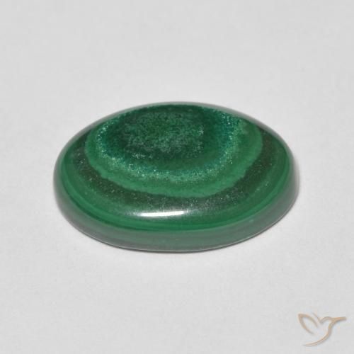 Malachite Verde medio naturale da 6.22 ct, Ovale, Opaco