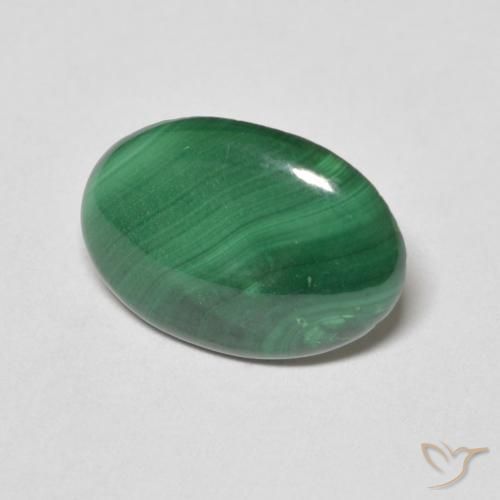 Malachite Verde naturale da 3.67 ct, Ovale, Opaco