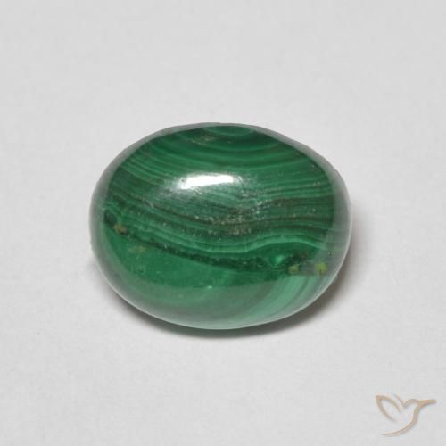3.17ct Naturale Verde medio Malachite, Ovale, Opaco