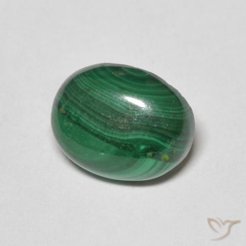 Malachite Verde medio naturale da 3.17 ct, Ovale, Opaco
