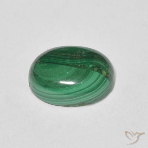 Malachite Verde medio naturale da 3.17 ct, Ovale, Opaco