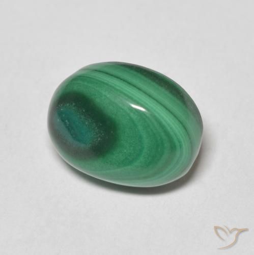 Malachite Verde naturale da 4.75 ct, Ovale, Opaco
