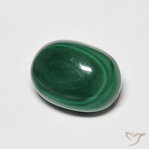 Malachite Verde scuro naturale da 4.25 ct, Ovale, Opaco