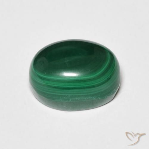 Malachite Verde scuro naturale da 4.25 ct, Ovale, Opaco