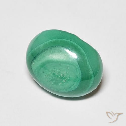 Malachite Verde naturale da 5.19 ct, Ovale, Opaco