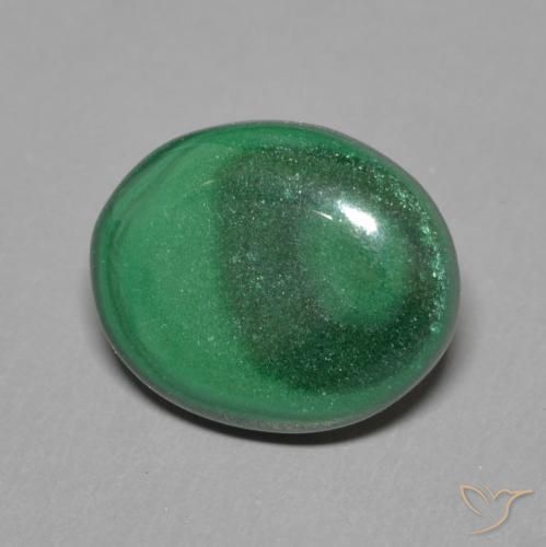 Malachite Verde naturale da 2.86 ct, Ovale, Opaco