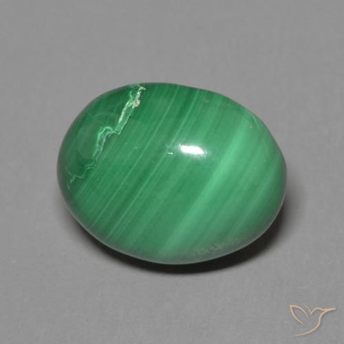 Malachite Verde medio naturale da 4.13 ct, Ovale, Opaco