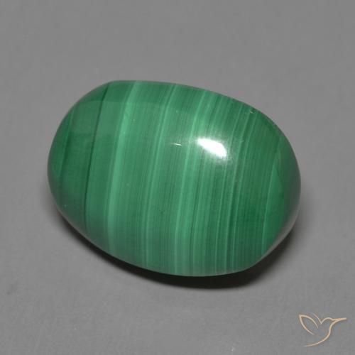 Malachite Verde medio naturale da 9.23 ct, Ovale, Opaco