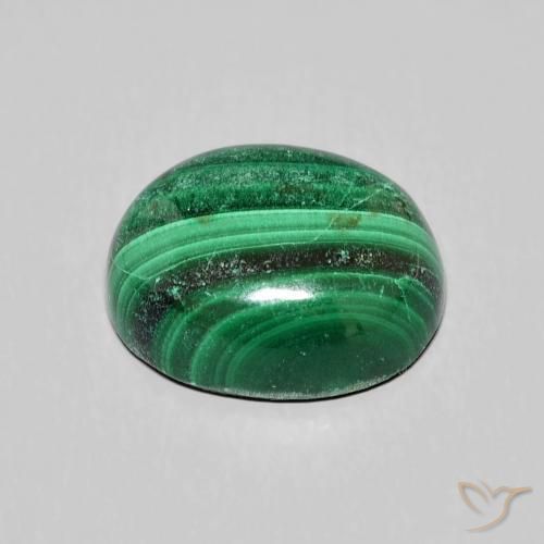 Malachite Verde naturale da 6.90 ct, Ovale, Opaco