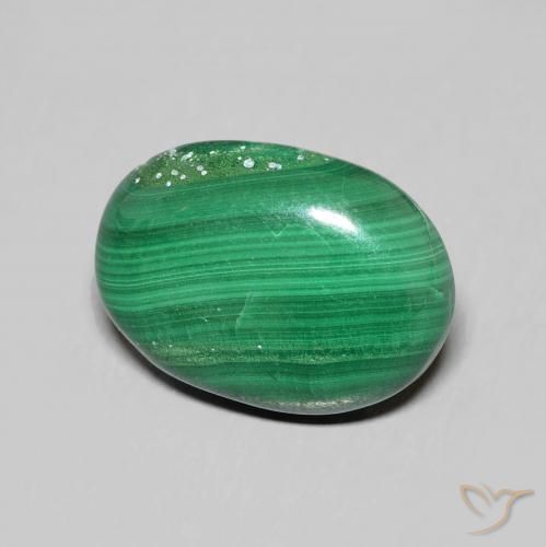 Malachite Verde naturale da 5.57 ct, Ovale, Opaco