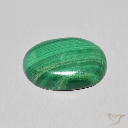 Malachite Verde naturale da 5.57 ct, Ovale, Opaco