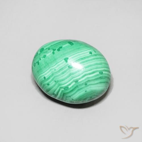 Malachite Verde naturale da 2.54 ct, Ovale, Opaco