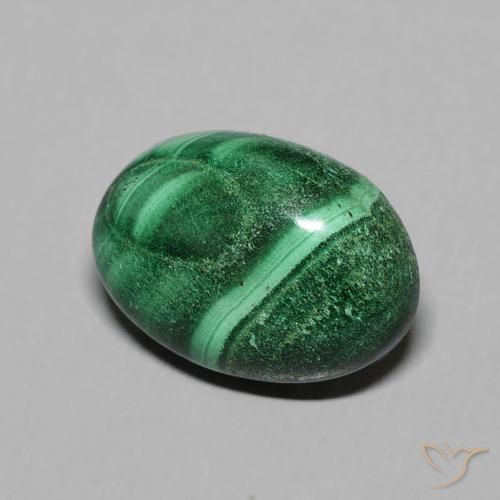 Malachite Verde medio naturale da 6.88 ct, Ovale, Opaco