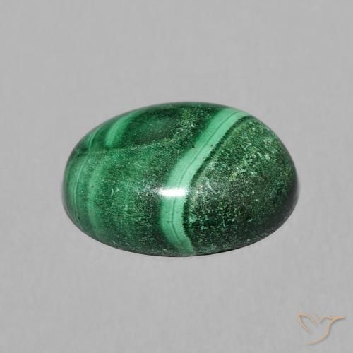 Malachite Verde medio naturale da 6.88 ct, Ovale, Opaco