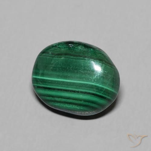 Malachite Verde naturale da 2.95 ct, Ovale, Opaco