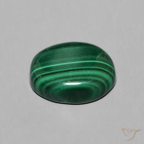 Malachite Verde naturale da 2.95 ct, Ovale, Opaco