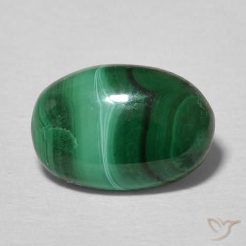 Malachite naturale verde da 2,16 ct, taglio ovale, opaco