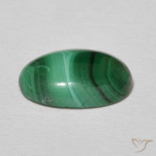 Malachite naturale verde da 2,16 ct, taglio ovale, opaco