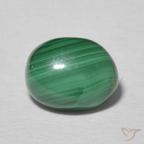 2.77ct Naturale Verde multicolore Malachite, Ovale, Opaco