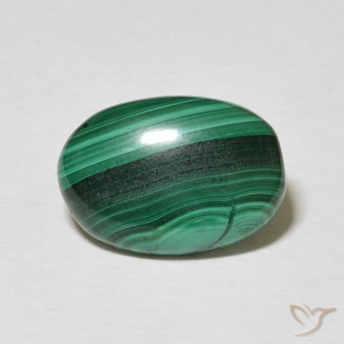 3.85ct Naturale Verde scuro Malachite, Ovale, Opaco