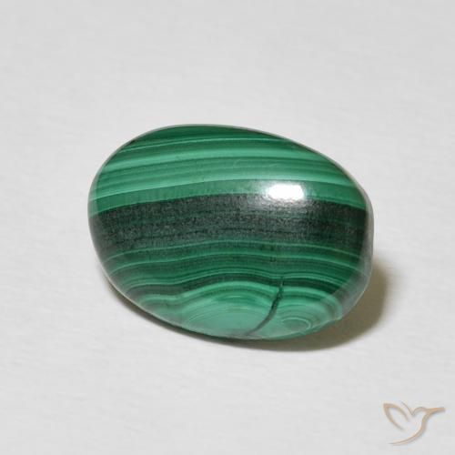 Malachite Verde scuro naturale da 3.85 ct, Ovale, Opaco