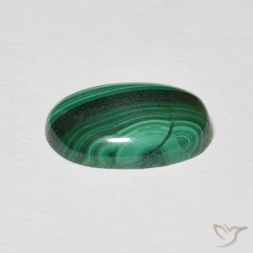 Malachite Verde scuro naturale da 3.85 ct, Ovale, Opaco