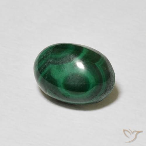 Malachite Verde scuro naturale da 2.60 ct, Ovale, Opaco