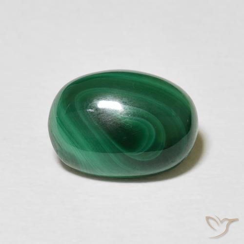 3.34ct Naturale Verde medio Malachite, Ovale, Opaco