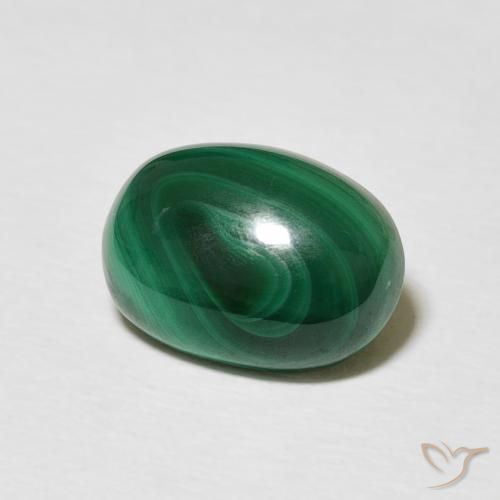 Malachite Verde medio naturale da 3.34 ct, Ovale, Opaco