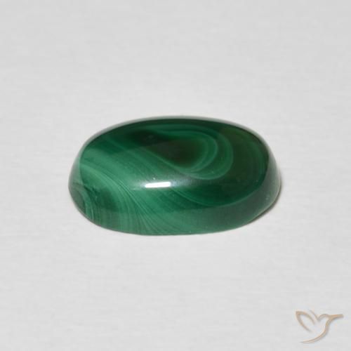 Malachite Verde medio naturale da 3.34 ct, Ovale, Opaco
