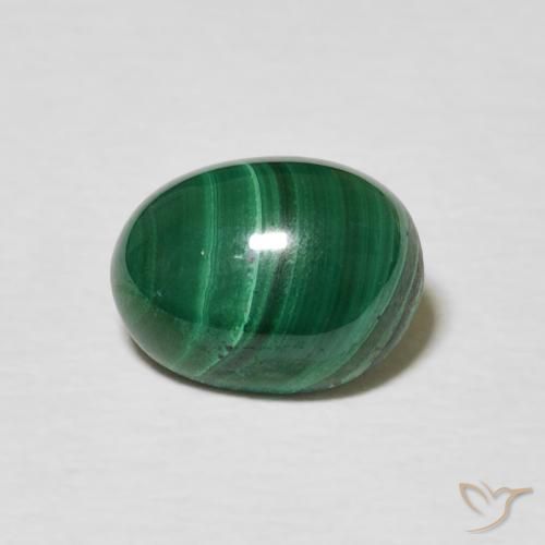 2.59ct Naturale Verde medio Malachite, Ovale, Opaco