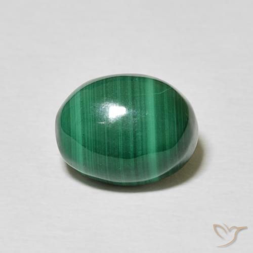 5.17ct Naturale Verde multicolore Malachite, Ovale, Opaco