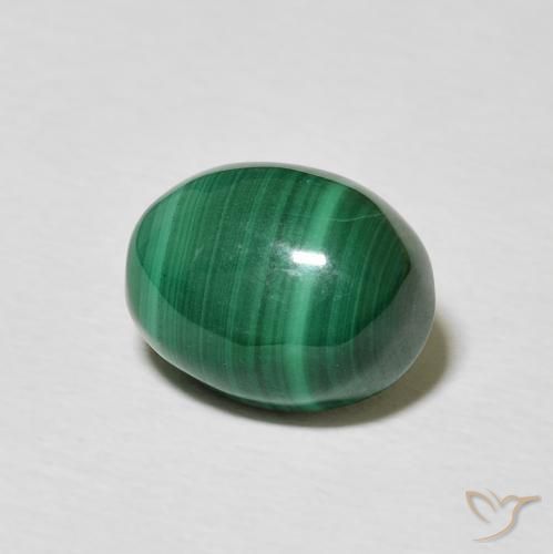 Malachite Verde multicolore naturale da 5.17 ct, Ovale, Opaco