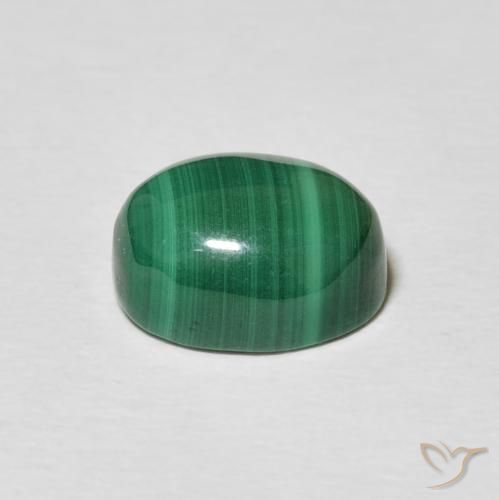 Malachite Verde multicolore naturale da 5.17 ct, Ovale, Opaco
