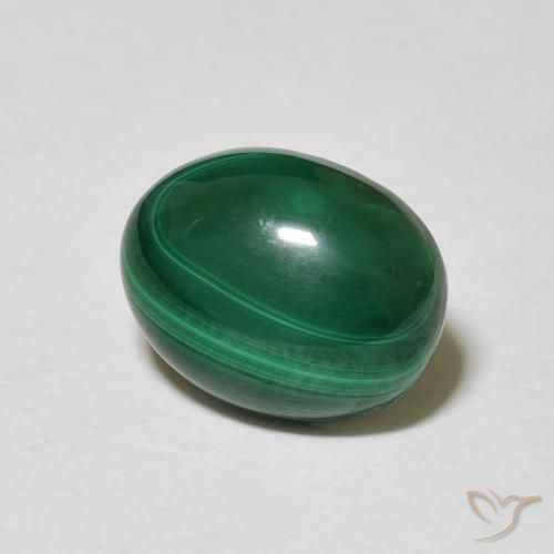 Malachite Verde medio naturale da 5.40 ct, Ovale, Opaco