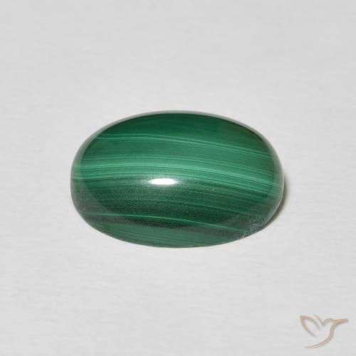 Malachite Verde medio naturale da 5.40 ct, Ovale, Opaco