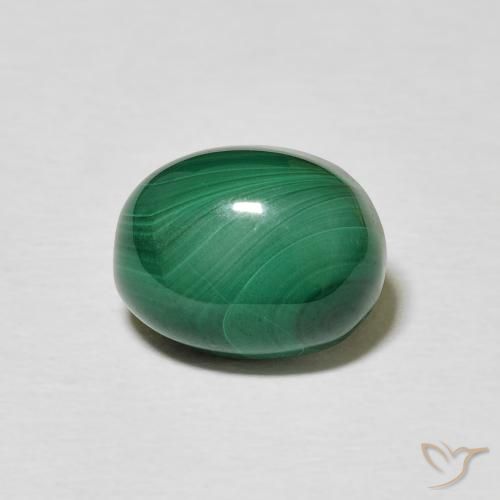 5.16ct Naturale Verde medio Malachite, Ovale, Opaco