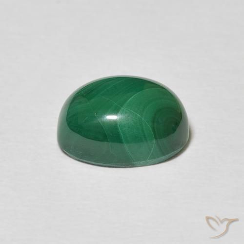 Malachite Verde medio naturale da 5.16 ct, Ovale, Opaco