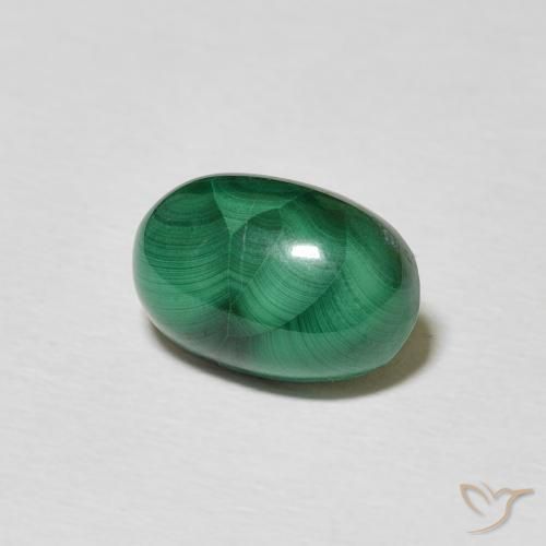Malachite Verde multicolore naturale da 3.76 ct, Ovale, Opaco