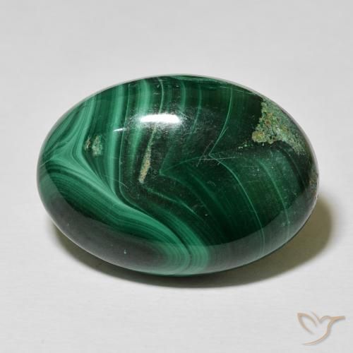 33.15ct Naturale Verde scuro Malachite, Ovale, Opaco