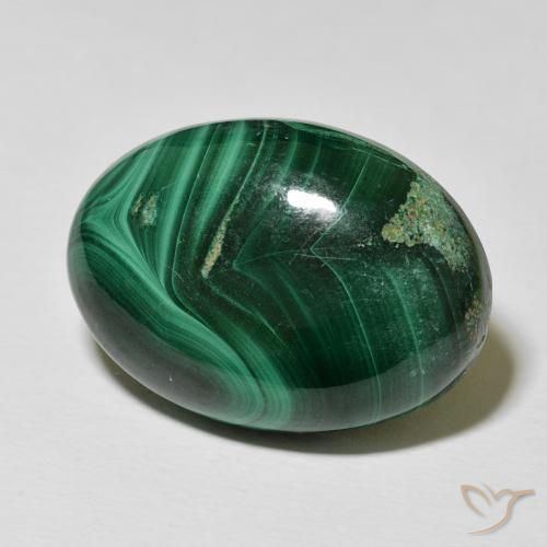 Malachite Verde scuro naturale da 33.15 ct, Ovale, Opaco