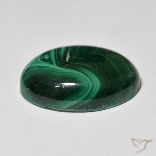 Malachite Verde scuro naturale da 33.15 ct, Ovale, Opaco