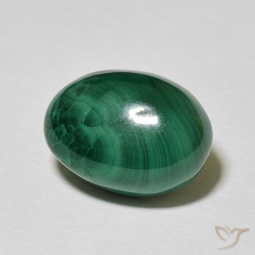 Malachite Verde multicolore naturale da 10.19 ct, Ovale, Opaco