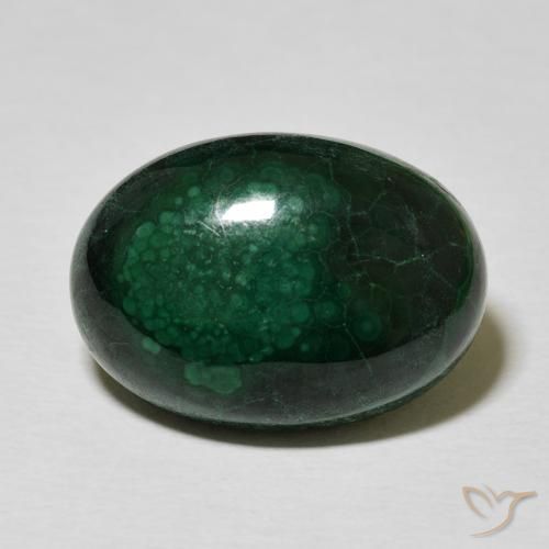 15.28ct Naturale Verde scuro Malachite, Ovale, Opaco
